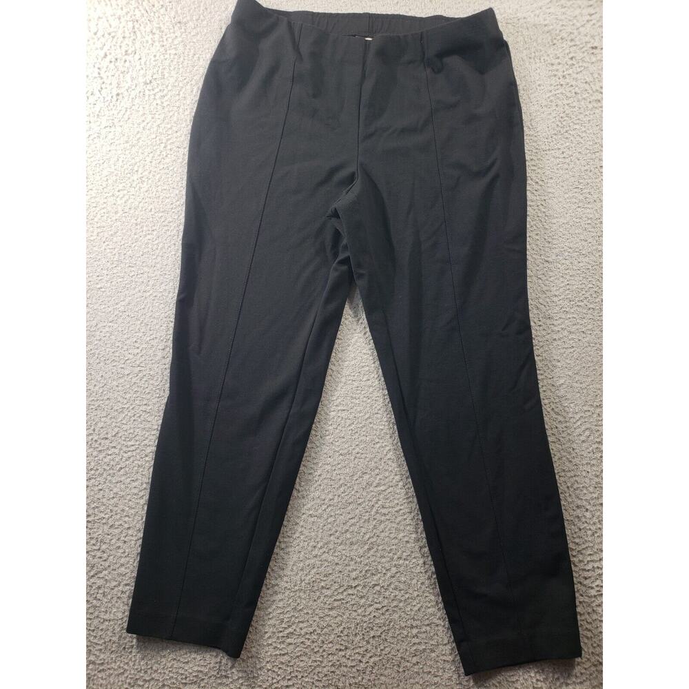 J Jill Pants Women's Large Black Ponte Slim Leg Pull On Straight Stretch 34x28
